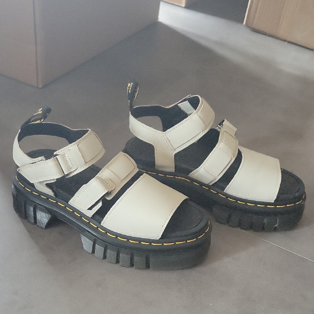 Dr. Martens Chunky Cream and Black Sandals